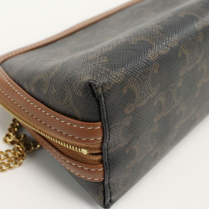 Celine Chain Clutch Triomphe Canvas 10e382cbx.04lu Crossbody Shoulder Bag