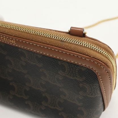 Celine Chain Clutch Triomphe Canvas 10e382cbx.04lu Crossbody Shoulder Bag