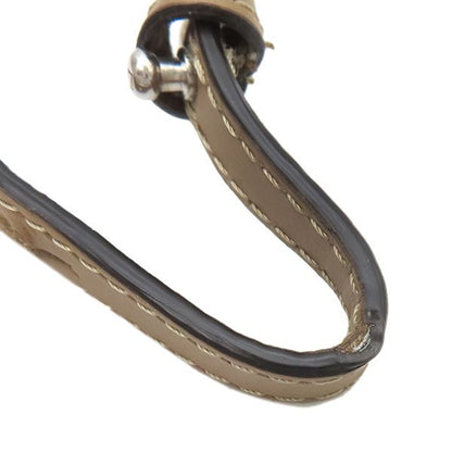 Fendi Shoulder Bag Peekaboo Phone Case Fabric Leather Brown Silver Hardware