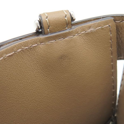 Fendi Shoulder Bag Peekaboo Phone Case Fabric Leather Brown Silver Hardware