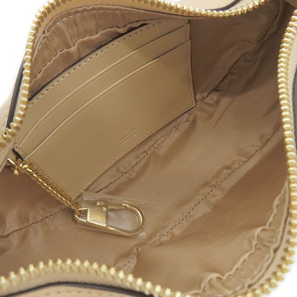 Gucci Shoulder Bag GG Supreme Horsebit Mini PVC Leather Beige Gold Hardware