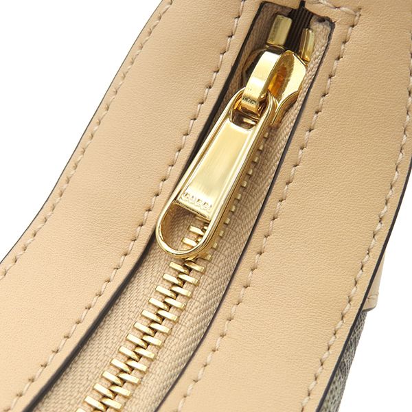 Gucci Shoulder Bag GG Supreme Horsebit Mini PVC Leather Beige Gold Hardware