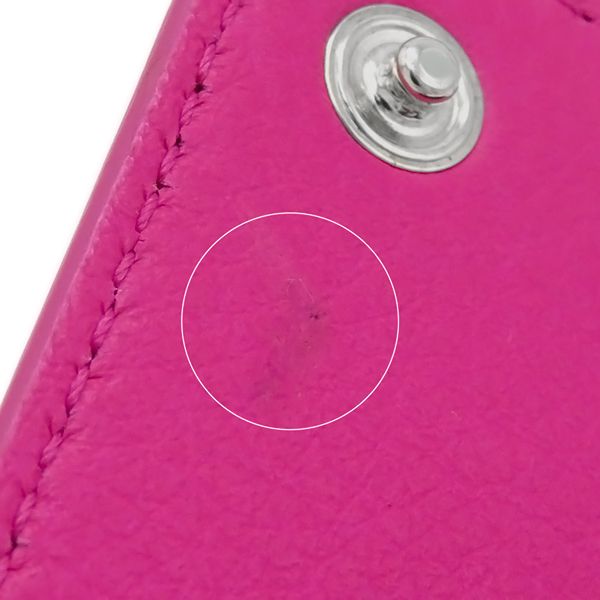 Balenciaga Trifold Wallet Paper Mini Wallet Leather Pink Silver Hardware