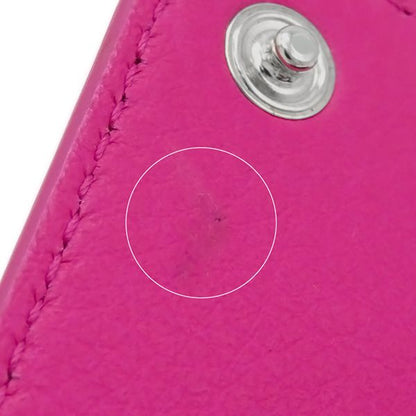 Balenciaga Trifold Wallet Paper Mini Wallet Leather Pink Silver Hardware