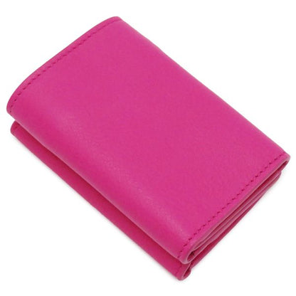 Balenciaga Trifold Wallet Paper Mini Wallet Leather Pink Silver Hardware