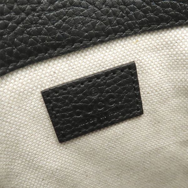 Gucci Shoulder Bag Jumbo GG Small Messenger Bag Leather Black Silver Hardware