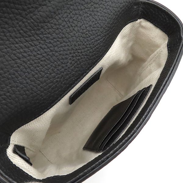 Gucci Shoulder Bag Jumbo GG Small Messenger Bag Leather Black Silver Hardware