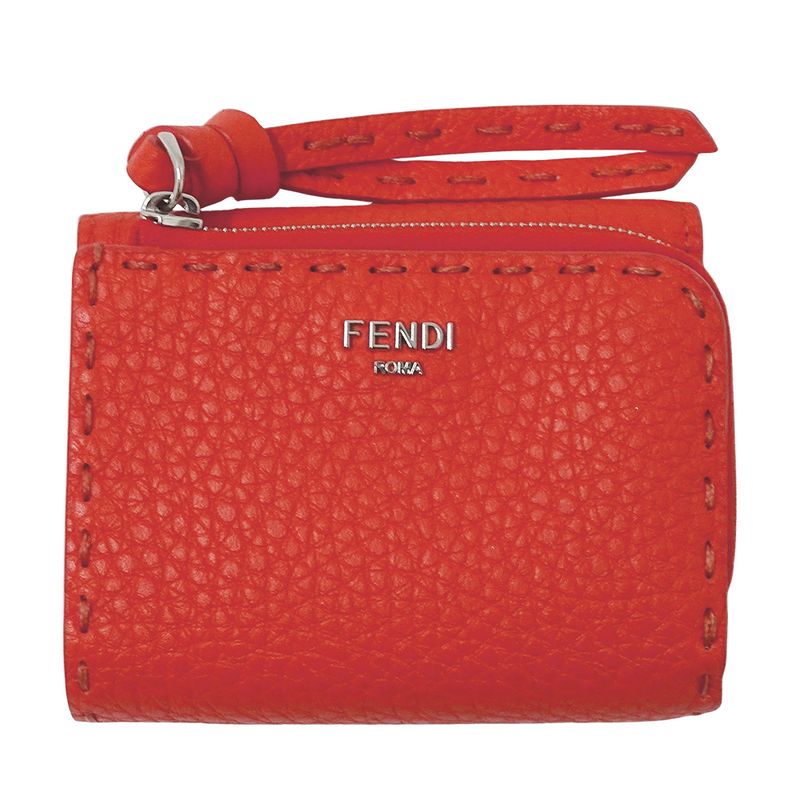 Fendi Wallets Women's Branded Bifold Wallet Peekaboo Micro Leather Red 8m0499