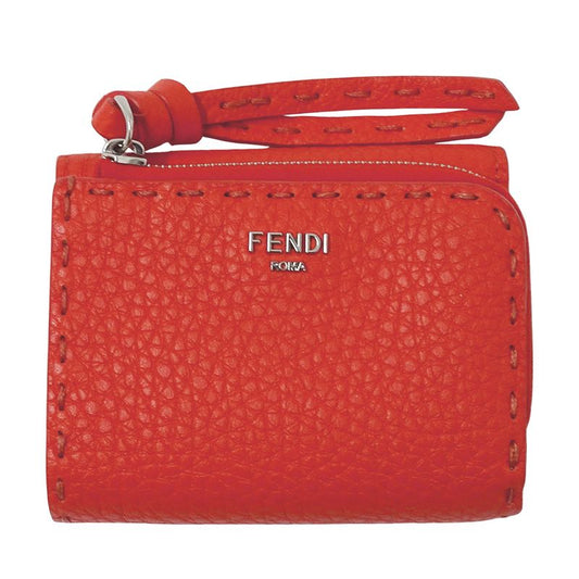Fendi Wallets Women's Branded Bifold Wallet Peekaboo Micro Leather Red 8m0499
