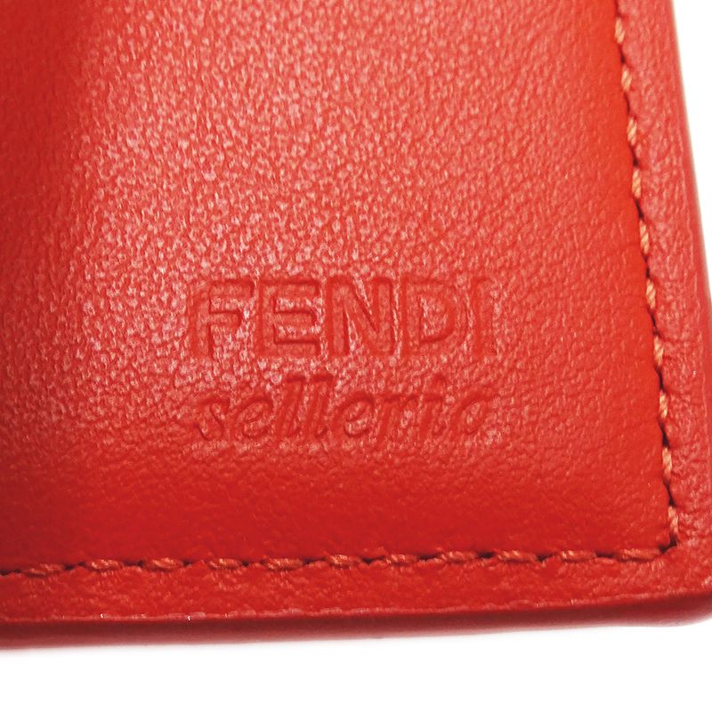 Fendi Wallets Women's Branded Bifold Wallet Peekaboo Micro Leather Red 8m0499