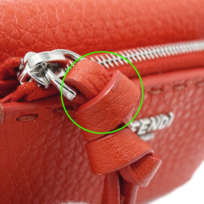 Fendi Wallets Women's Branded Bifold Wallet Peekaboo Micro Leather Red 8m0499