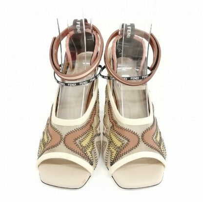 Fendi Freedom Mesh Sandals 37 Beige