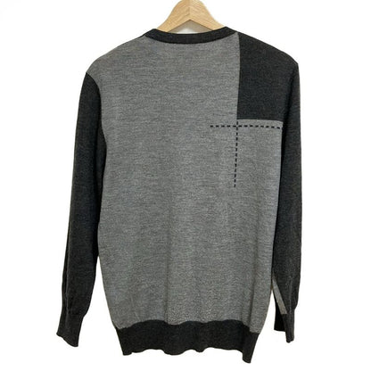 Hermes Long Sleeve Sweater Size S Men's - Gray And Black Crew Neck