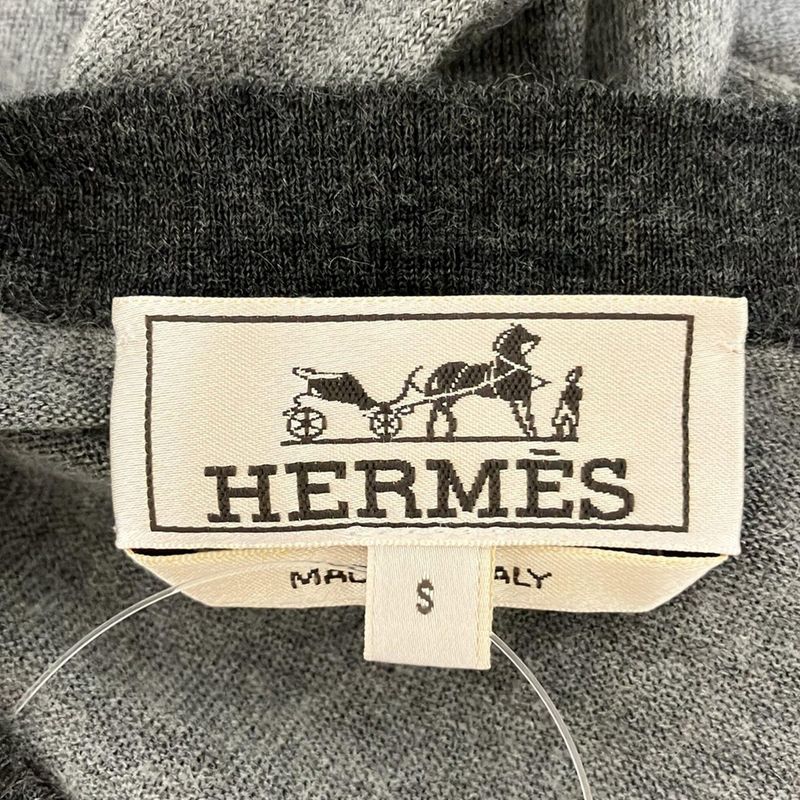 Hermes Long Sleeve Sweater Size S Men's - Gray And Black Crew Neck