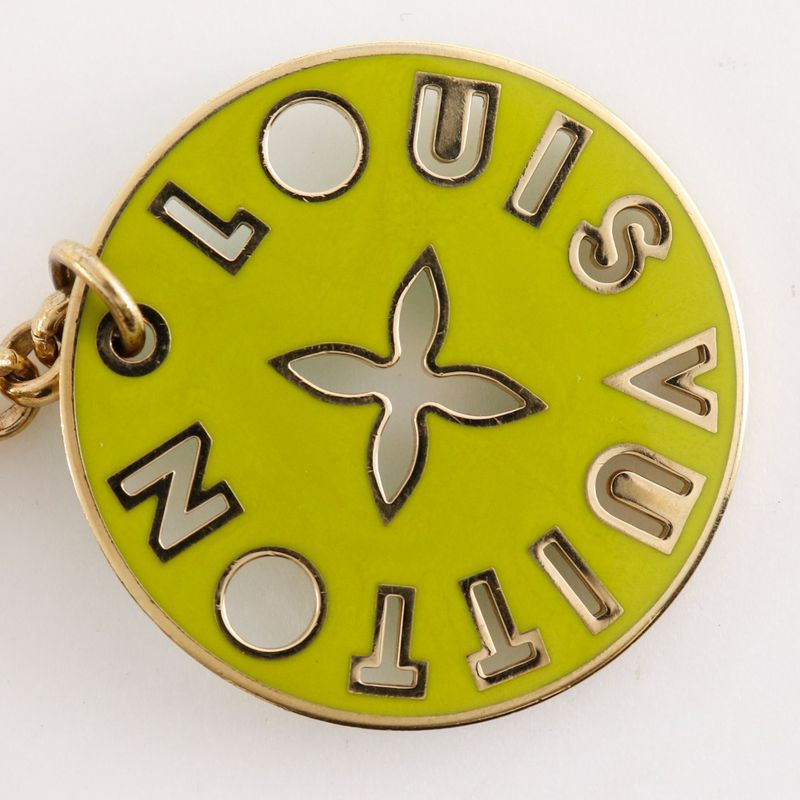 Louis Vuitton Porte Cles Looping Bag Charm M66006 Gold Plated Pink/green Cx0079