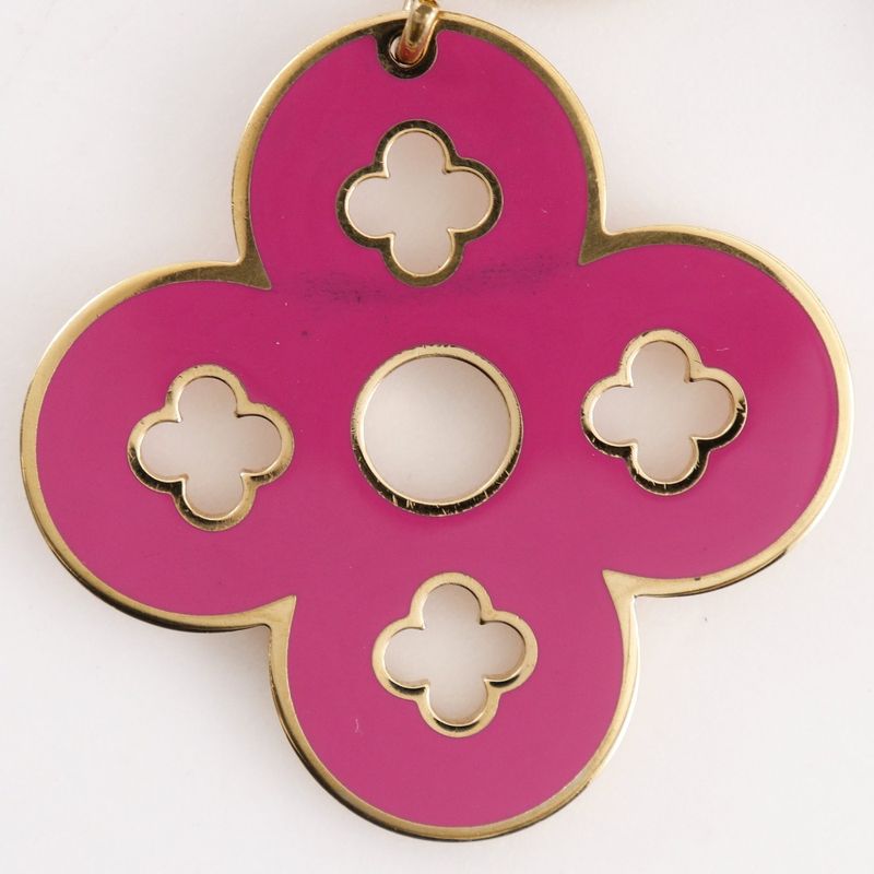 Louis Vuitton Porte Cles Looping Bag Charm M66006 Gold Plated Pink/green Cx0079