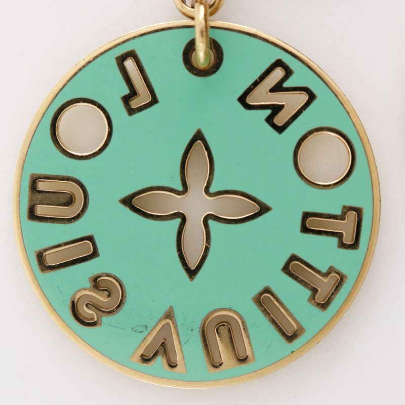 Louis Vuitton Porte Cles Looping Bag Charm M66006 Gold Plated Pink/green Cx0079