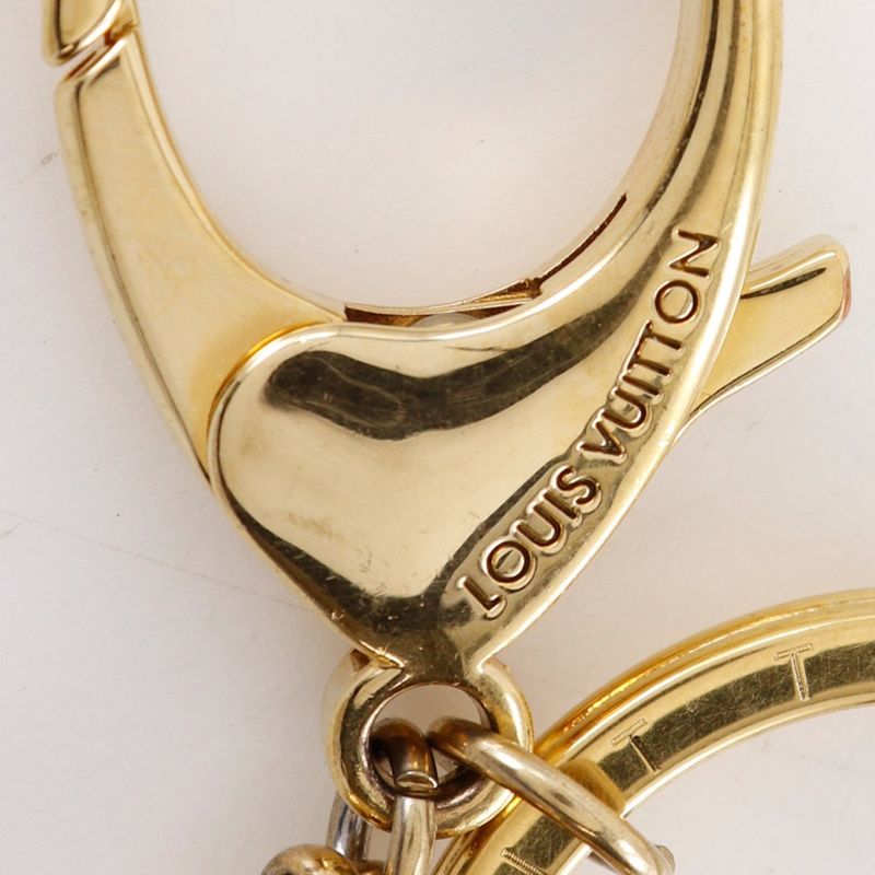 Louis Vuitton Porte Cles Looping Bag Charm M66006 Gold Plated Pink/green Cx0079