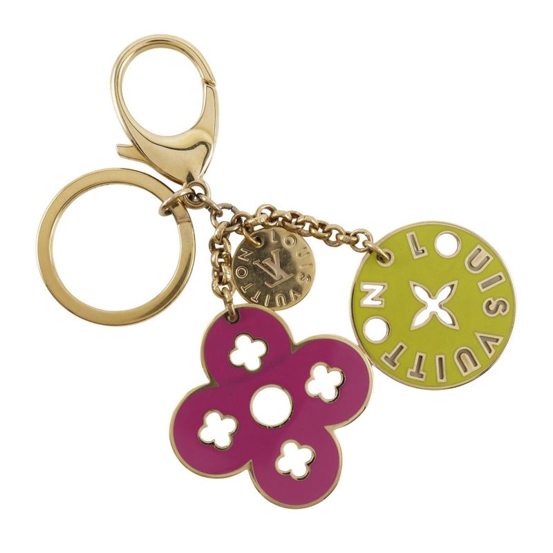 Louis Vuitton Porte Cles Looping Bag Charm M66006 Gold Plated Pink/green Cx0079