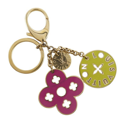 Louis Vuitton Porte Cles Looping Bag Charm M66006 Gold Plated Pink/green Cx0079