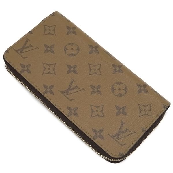 Louis Vuitton Long Wallet Zippy Wallet Leather Monogram Reverse Canvas Monogram