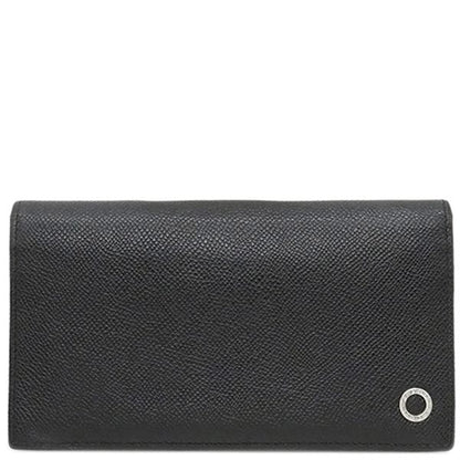 Bvlgari Bvlgari Long Wallet Bvlgari Man Grain Leather Black Silver Hardware