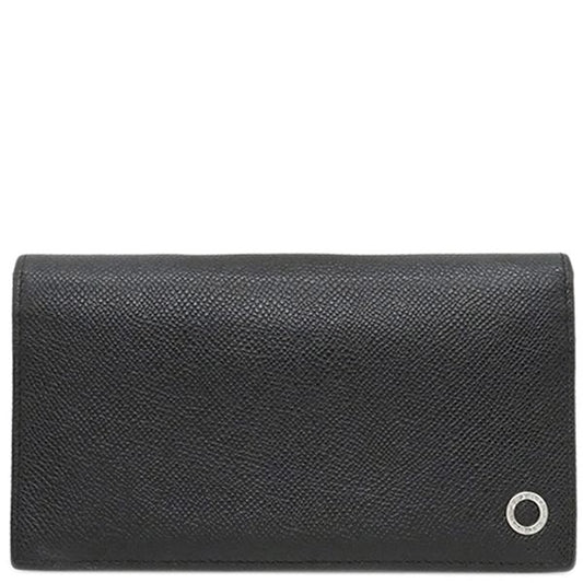 Bvlgari Bvlgari Long Wallet Bvlgari Man Grain Leather Black Silver Hardware