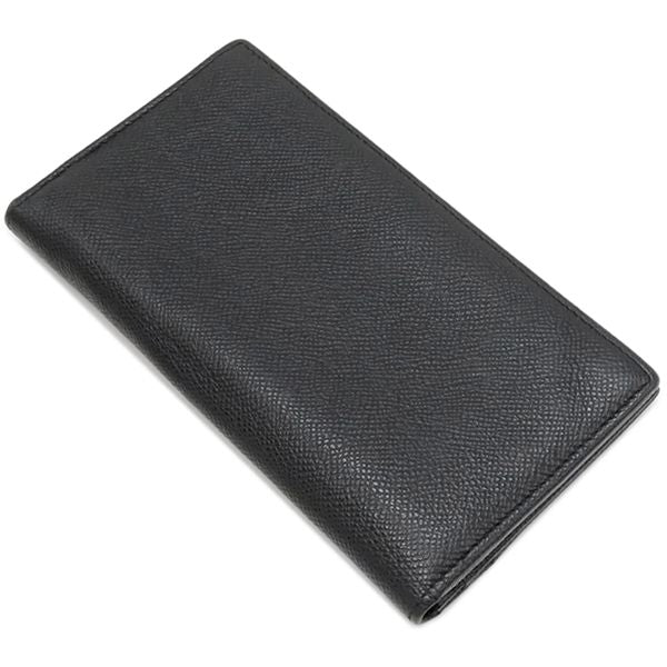 Bvlgari Bvlgari Long Wallet Bvlgari Man Grain Leather Black Silver Hardware