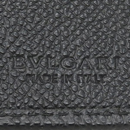 Bvlgari Bvlgari Long Wallet Bvlgari Man Grain Leather Black Silver Hardware