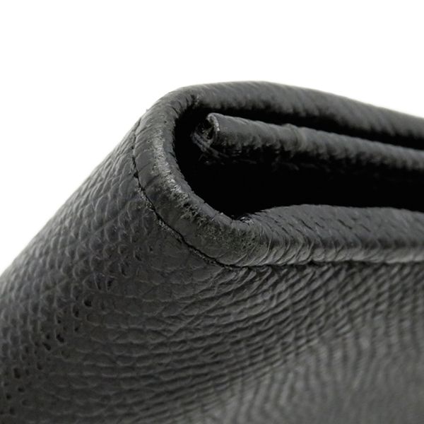 Bvlgari Bvlgari Long Wallet Bvlgari Man Grain Leather Black Silver Hardware