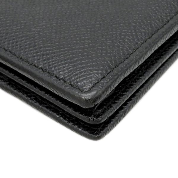 Bvlgari Bvlgari Long Wallet Bvlgari Man Grain Leather Black Silver Hardware