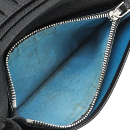 Bvlgari Bvlgari Long Wallet Bvlgari Man Grain Leather Black Silver Hardware