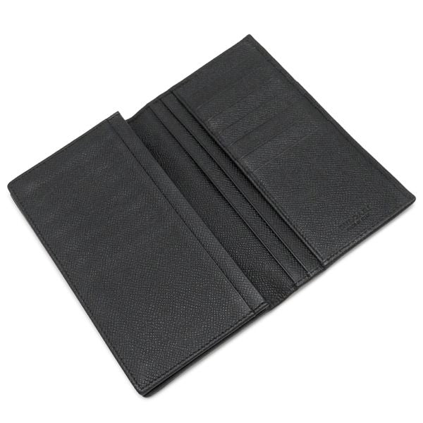 Bvlgari Bvlgari Long Wallet Bvlgari Man Grain Leather Black Silver Hardware