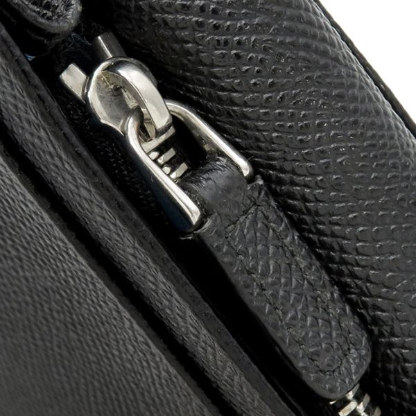 Bvlgari Bvlgari Long Wallet Bvlgari Man Grain Leather Black Silver Hardware