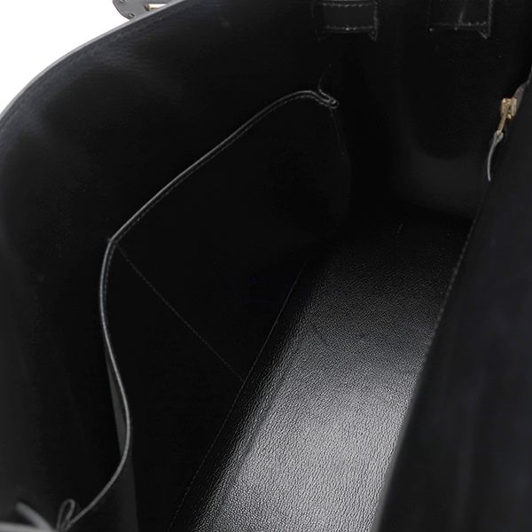 Hermes 2way Bag Kelly 32 Outer Stitch Box Calf Black Gold Hardware Black