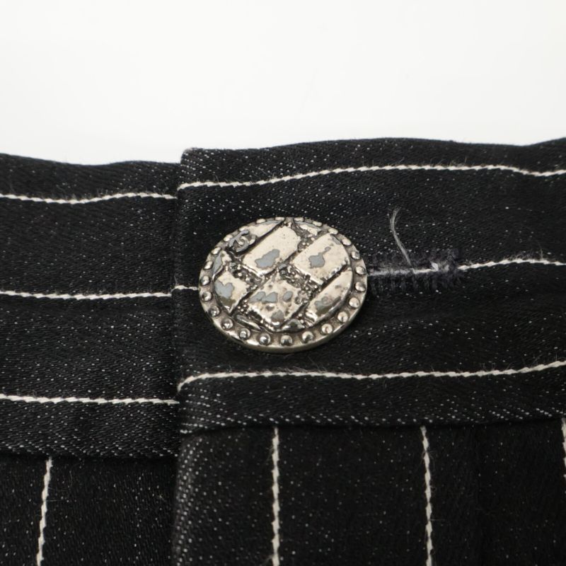 Chanel P51530v38341 15SS Striped Denim Culottes Shorts 36