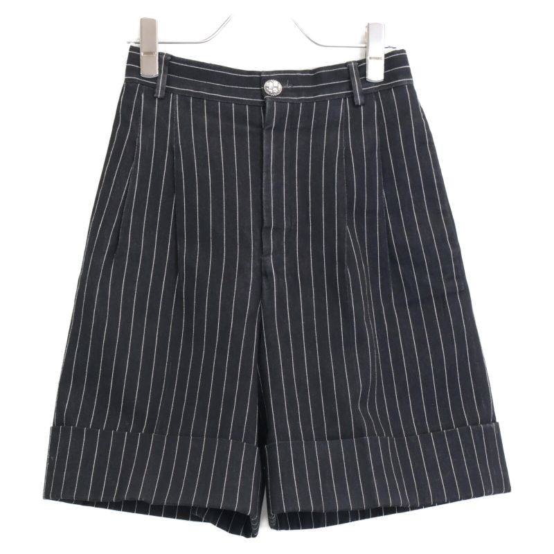 Chanel P51530v38341 15SS Striped Denim Culottes Shorts 36