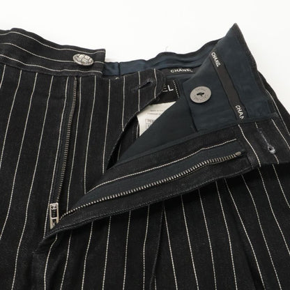 Chanel P51530v38341 15SS Striped Denim Culottes Shorts 36