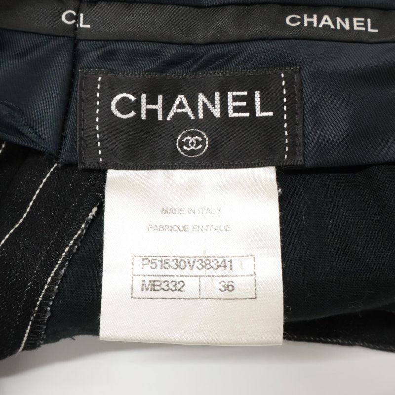 Chanel P51530v38341 15SS Striped Denim Culottes Shorts 36