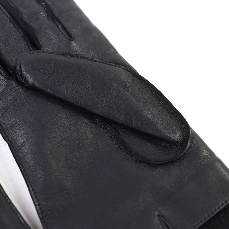 Gucci Leather Lined 100% Cashmere Logo Engraved Gloves Black 9.5 With Box Made