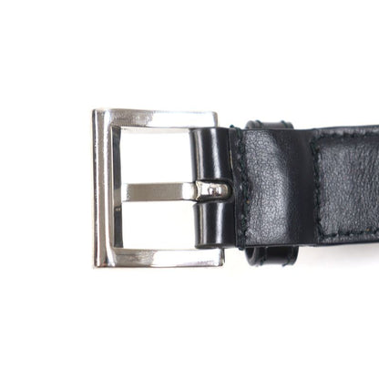 Prada 2yc022 Leather Triangle Logo Pet Collar Black Silver M With Box And