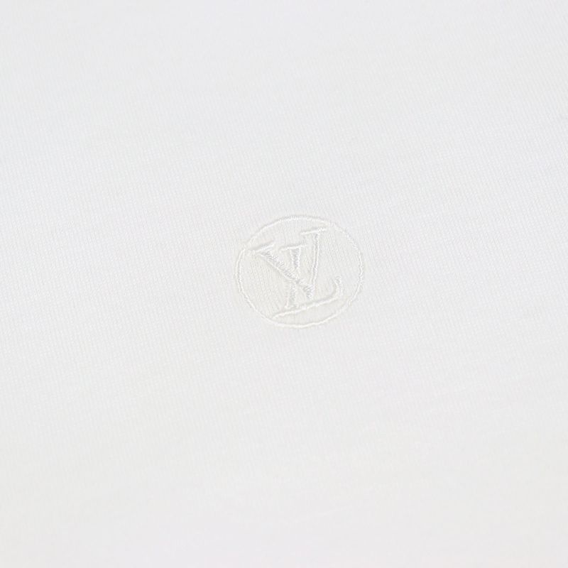 Louis Vuitton 2021 Hay50w 100% Cotton LV Circle Logo Embroidery Crew Neck Short