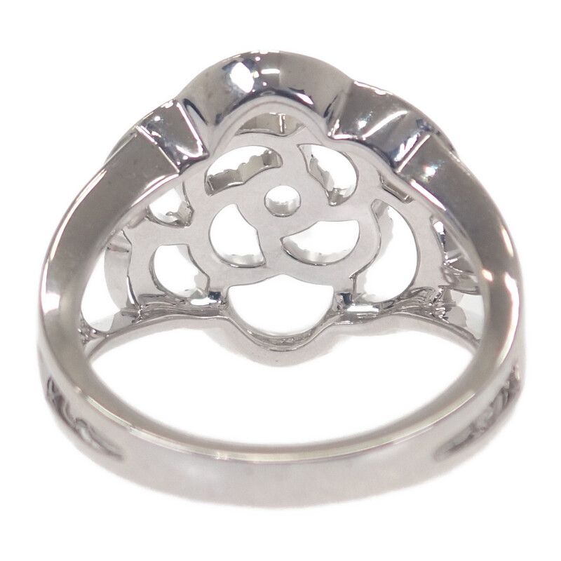 Chanel Camellia Diamond Ring J10807 Size 10 Size 50 Ring 18kwhite Gold 18K