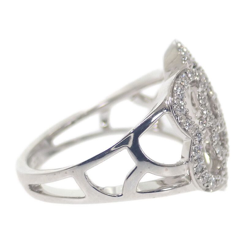 Chanel Camellia Diamond Ring J10807 Size 10 Size 50 Ring 18kwhite Gold 18K