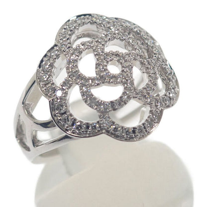 Chanel Camellia Diamond Ring J10807 Size 10 Size 50 Ring 18kwhite Gold 18K