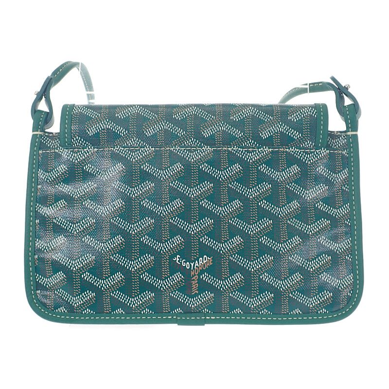 Goyard Plumet Pouch Wallet Herringbone Shoulder Bag Calf Goyardine Canvas Green