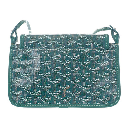 Goyard Plumet Pouch Wallet Herringbone Shoulder Bag Calf Goyardine Canvas Green