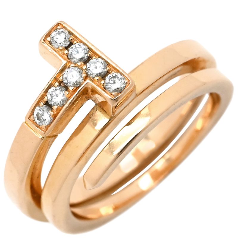 Tiffany & Co Tiffany & Co Ring T-Square Wrap 18k Pink Gold Diamonds Pink Gold