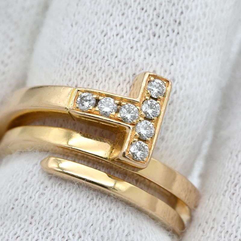 Tiffany & Co Tiffany & Co Ring T-Square Wrap 18k Pink Gold Diamonds Pink Gold