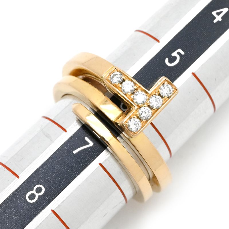 Tiffany & Co Tiffany & Co Ring T-Square Wrap 18k Pink Gold Diamonds Pink Gold